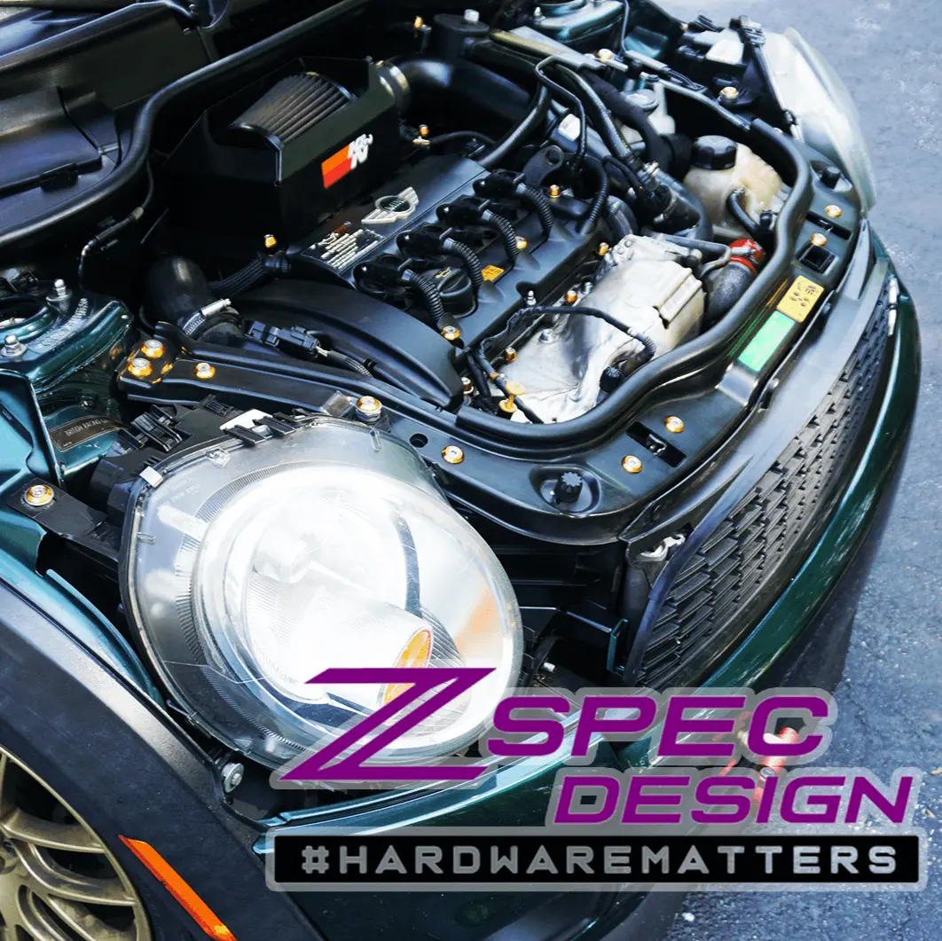 Zspec Stage-3 Dress Up Bolts® Fastener Kit For '06-13 Mini R56 Hatch/Hard-Top, Stainless & Billet 4