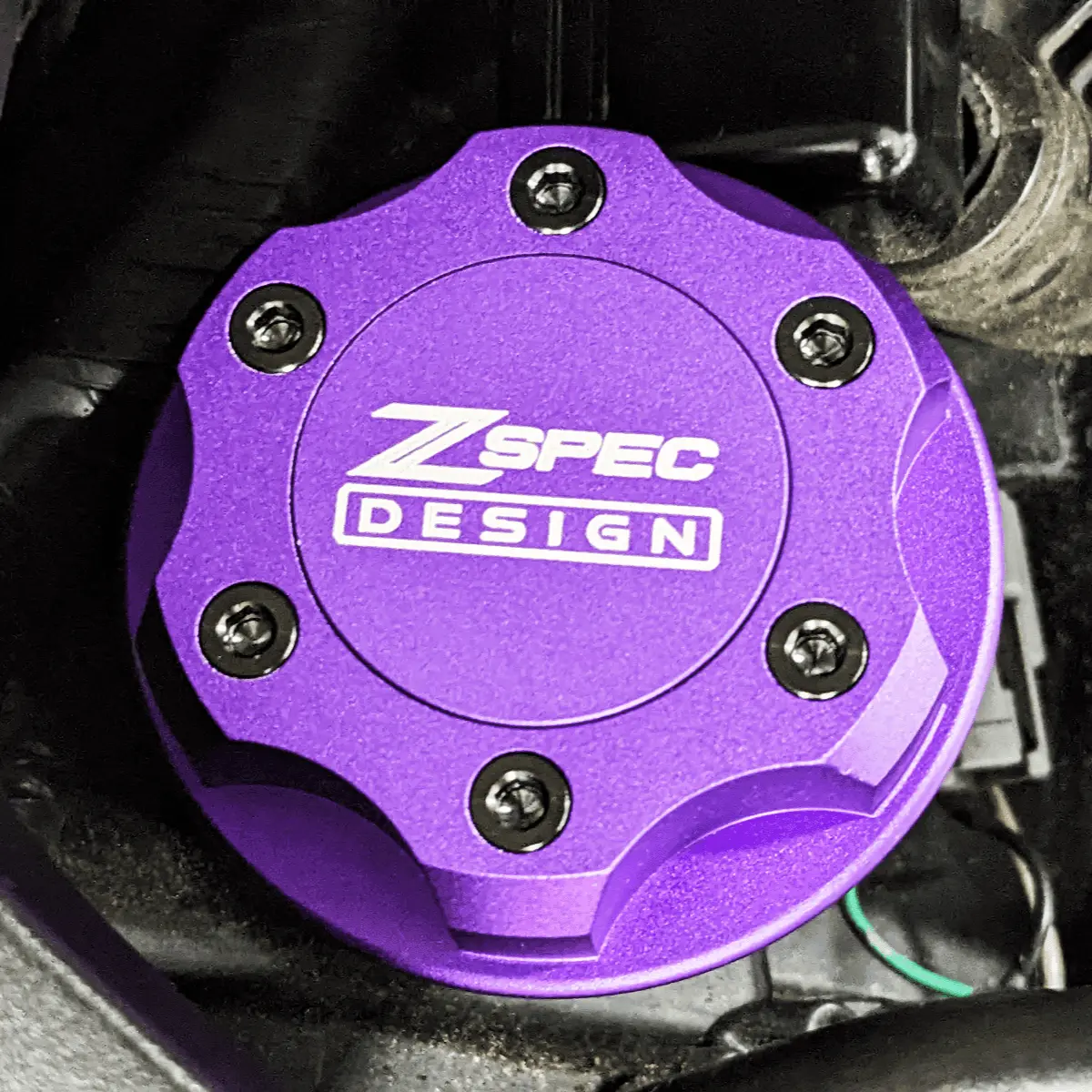 Zspec Billet Oil Filler Cap For Nissan/Infiniti/Datsun, Purple Cap W/ Titanium Accents 1