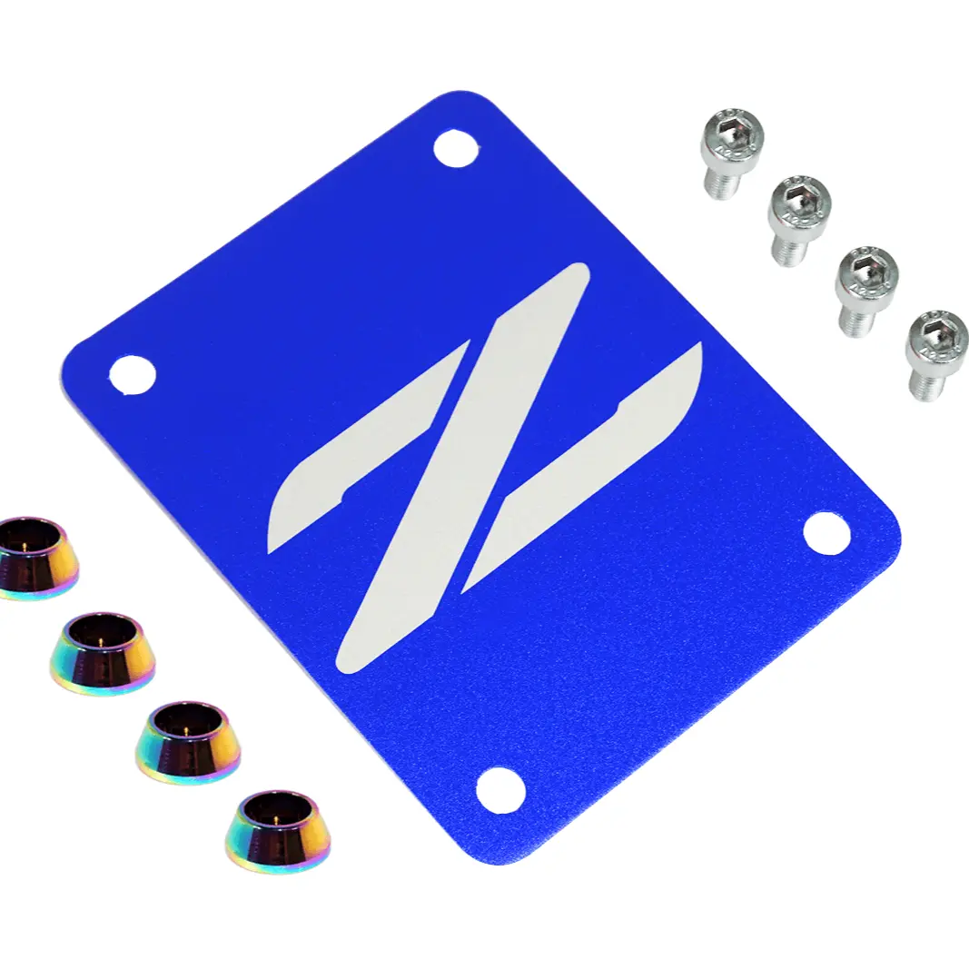 Zspec Blue Ptu Holes Cover Plate For Z32 300Zx, Billet 12