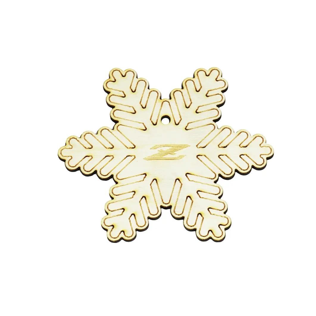 Zspec Laser-Engraved Wood Ornament, Datsun S30 240/260/280Z Snowflake, 3.75" 1