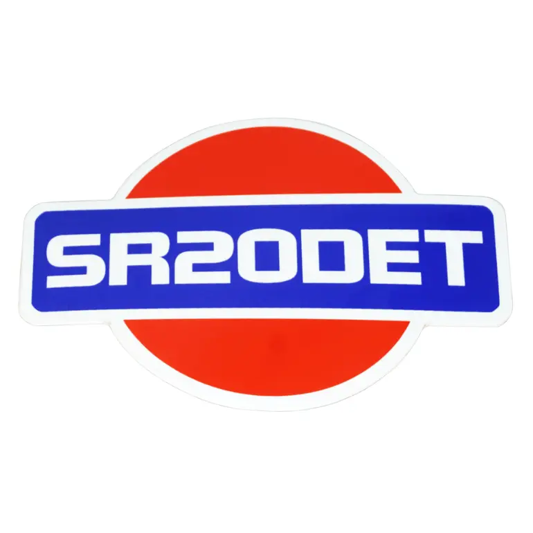 White Vinyl Nissan Sr20det Sticker Decal, 4" X 2.8" 1