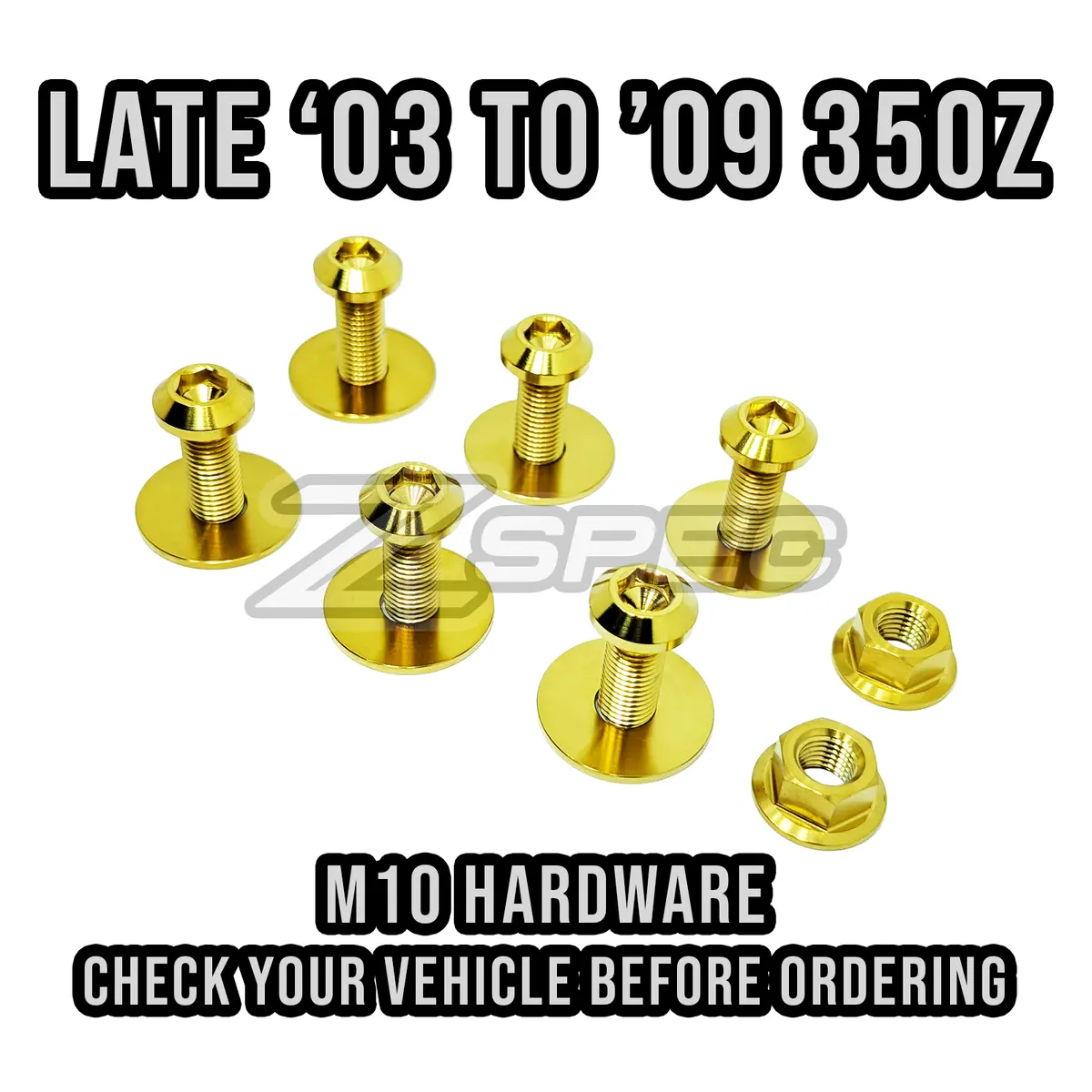 Zspec Strut Brace Fastener Kit For Late '03-09 Nissan 350Z, M10-1.25 Titanium 1