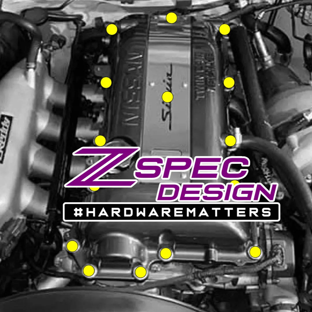 Zspec Sr20det (Vtc "Black Top") Valve Cover Hardware Kit, Grade-5 Titanium 1