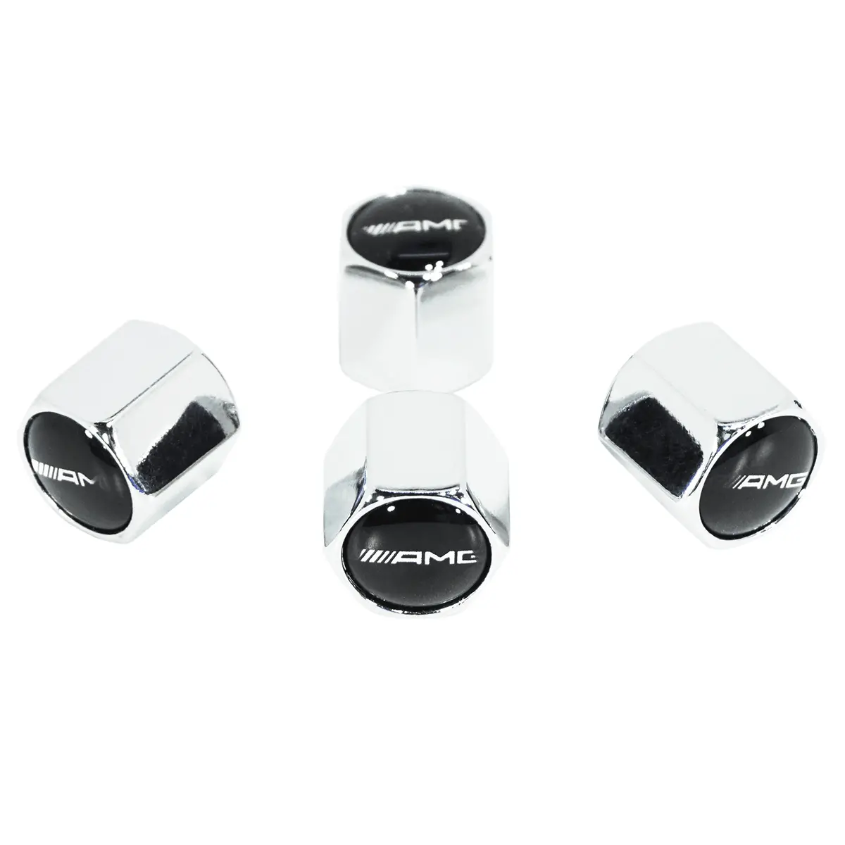 Chrome Valve Stem Tire Caps, Style: Amg 1