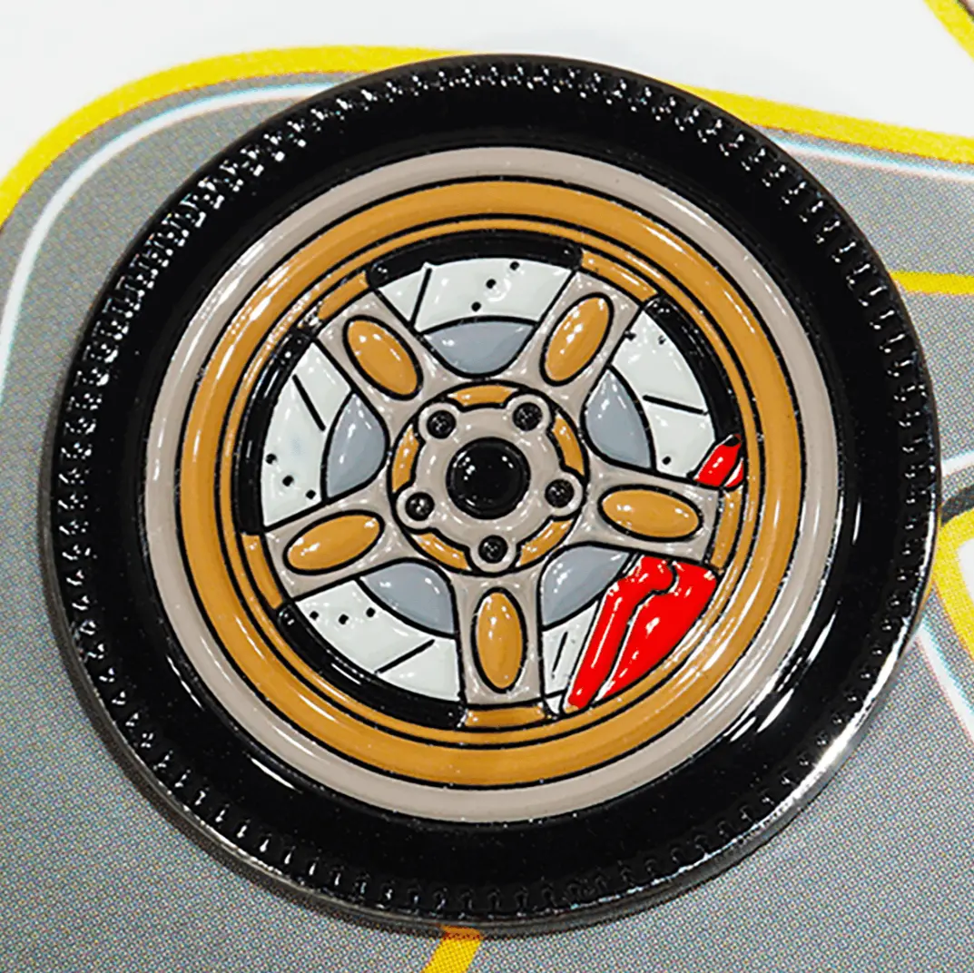 Zspec Wheel Pin - Bronze Volk-Style Design - Great For Lapels, Hats, Backpacks 1