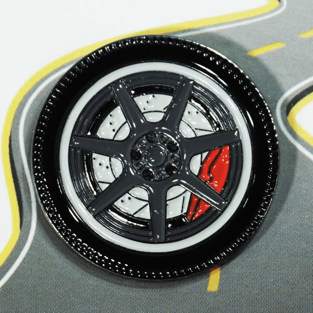 Zspec Wheel Pin - 7-Spoke Design - Great For Lapels, Hats, Backpacks 1