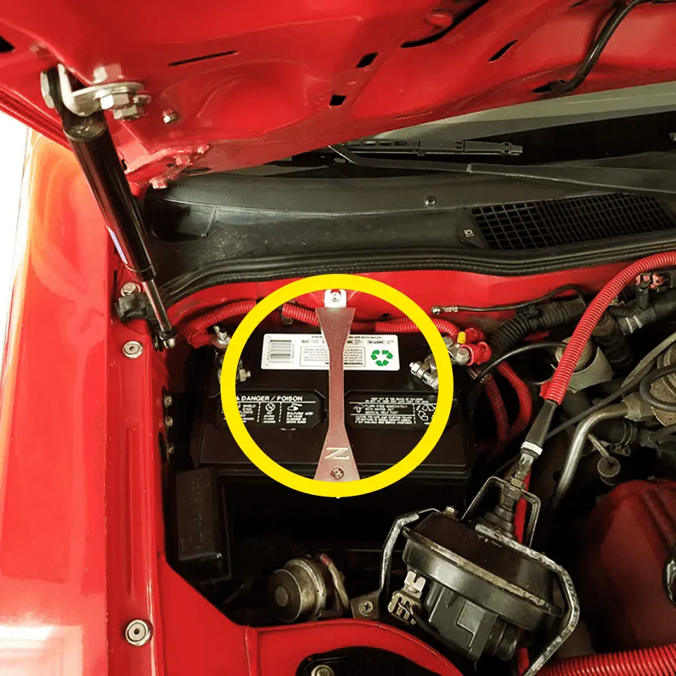 Zspec Battery Hold Down/Bracket Kit For Nissan Z31 300Zx '84-89, Billet, W/ Stainless Hardware 2