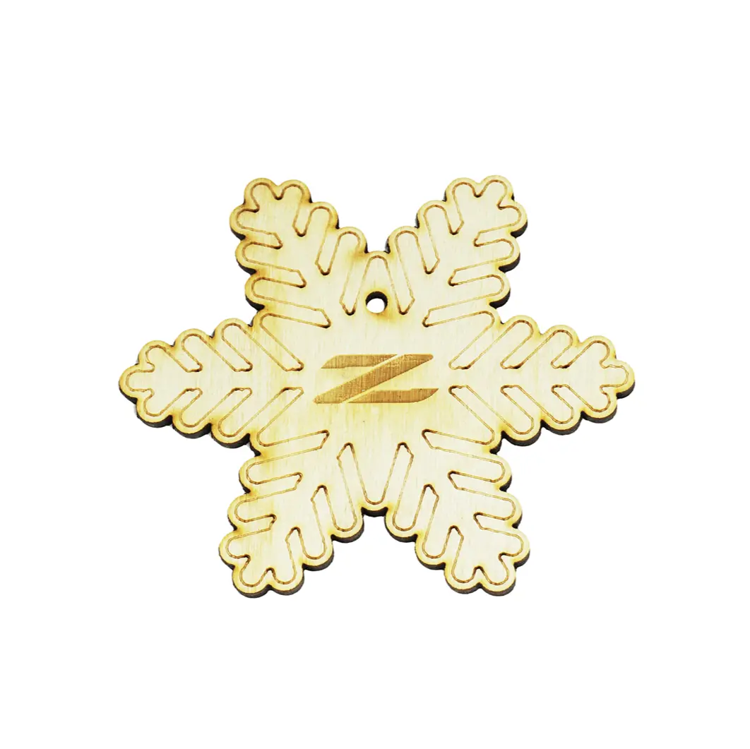 Zspec Laser-Engraved Wood Ornament, Nissan Z32/300Zx Snowflake-Style, 3.75" 1