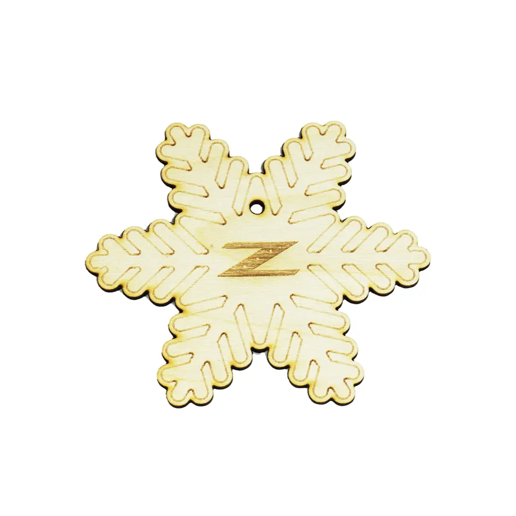 Zspec Laser-Engraved Wood Ornament, Nissan Z33/350Z Snowflake-Style, 3.75" 1