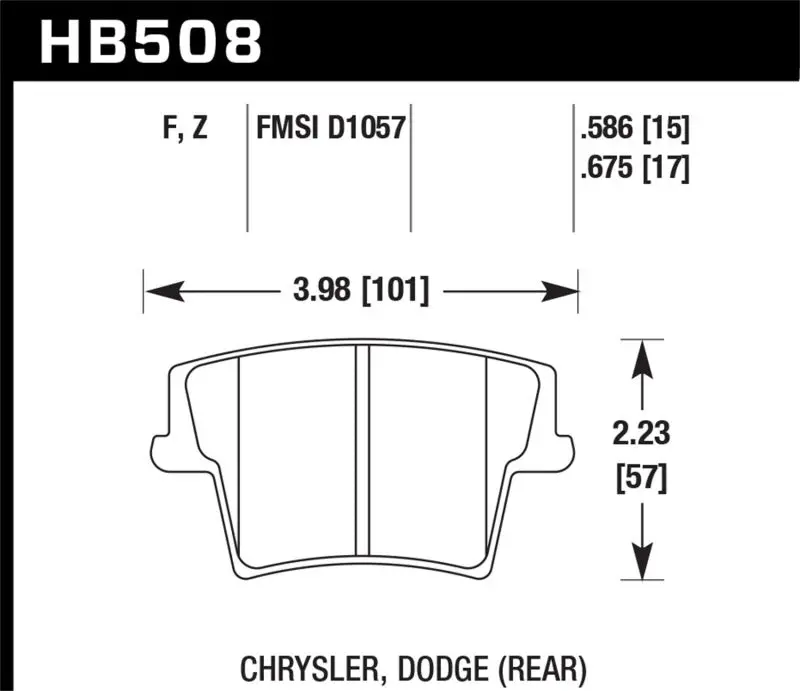 Hawk Hps 5.0 High-Performance Brake Pads For 2005–2010 Chrysler 300 (Non-Srt8) And 2008–2010 Dodge Challenger Se/Rt 1