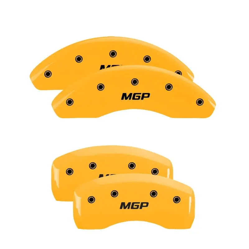 Mgp Engraved 4-Piston Caliper Covers – Front & Rear Jeep Logo, Yellow Finish With Black Contrast 1