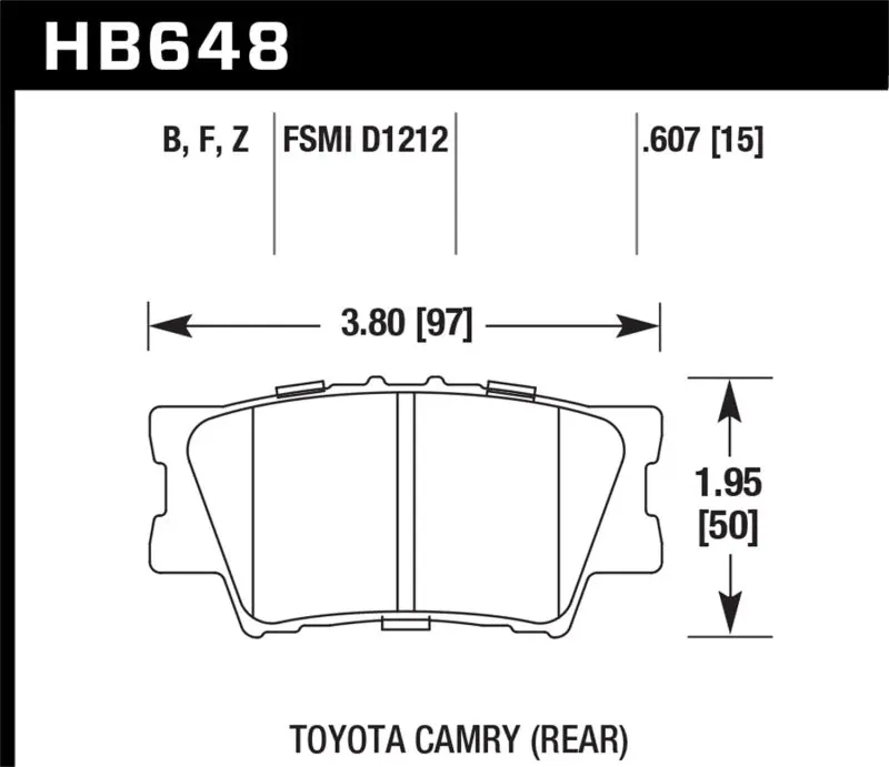 Hawk Hps 5.0 High-Performance Rear Brake Pads – 2013–2014 Lexus Es300H Hybrid 1