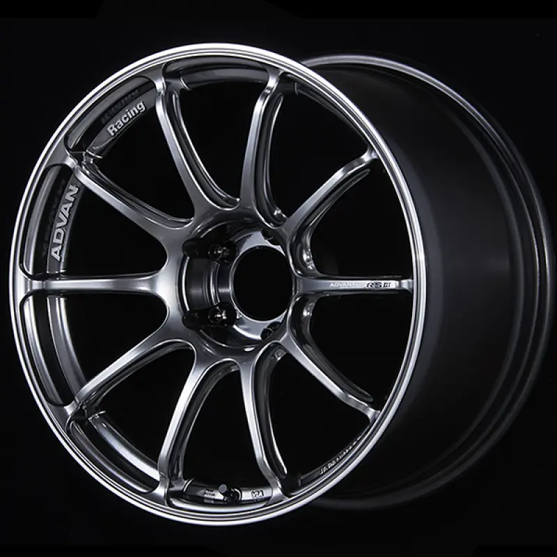 Advan Rsiii Racing Wheel – 18X8", +37 Offset, 5X100, 63Mm Center Bore, Hyper Black Finish With Machined Ring 1