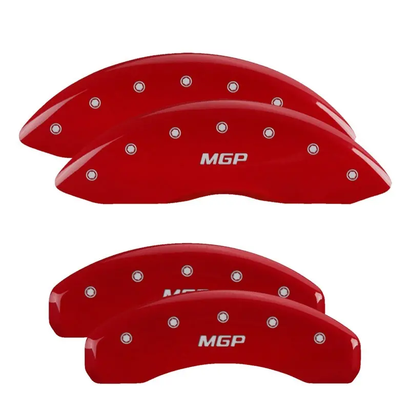 Mgp Engraved Red Caliper Covers – Front Pair With Silver Accent Finish 1