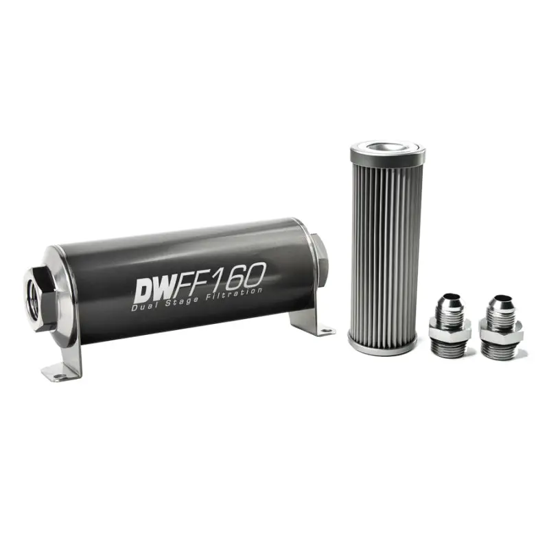 Deatschwerks 8An Stainless Steel Inline Fuel Filter Housing Kit – 160Mm Length, 10-Micron Rating 1