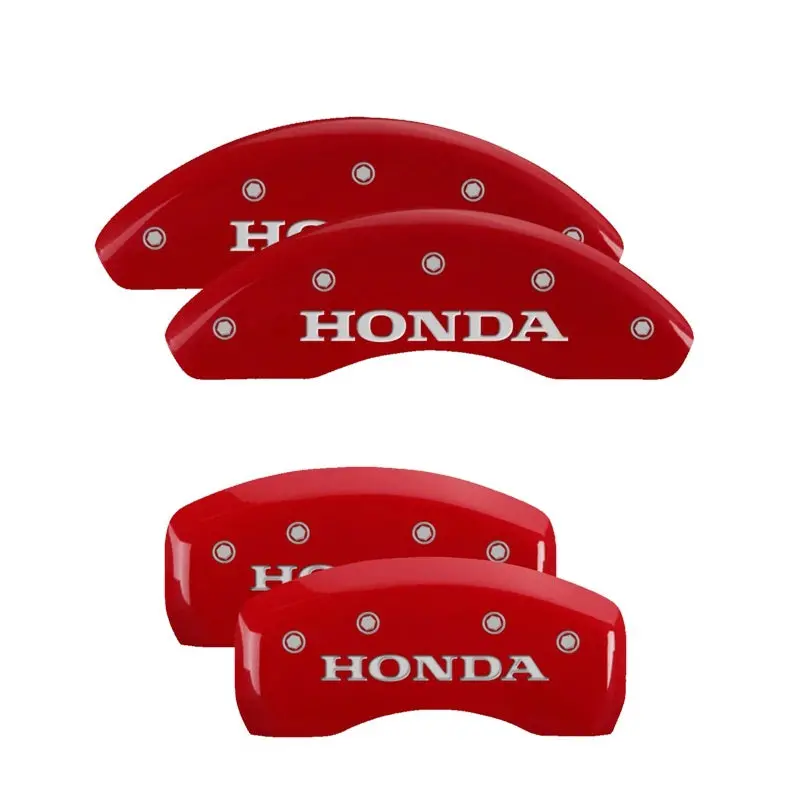 Mgp 4 Caliper Covers Engraved Front & Rear Honda Red Finish Silver Ch 1