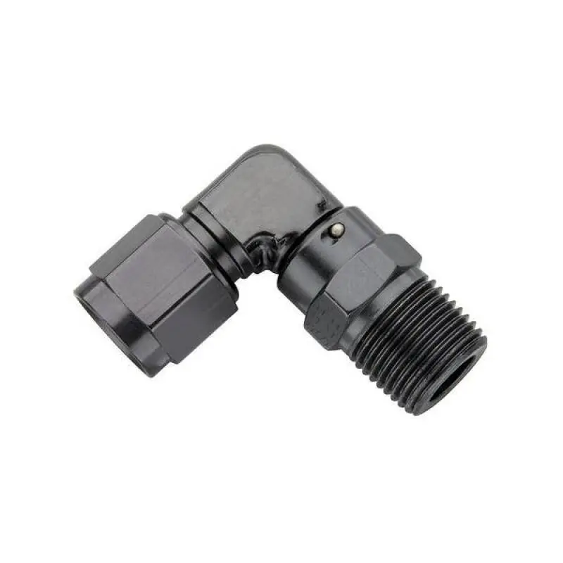Fragola -12An Female Swivel To 1/2" Npt 90° Adapter – Black Anodized 1