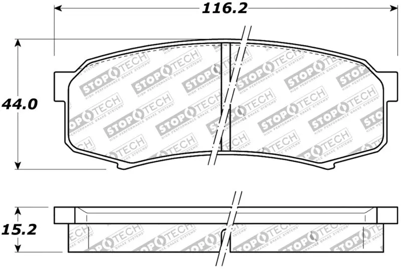 Stoptech Street Rear Brake Pads – High-Friction, Low-Dust Replacement 1