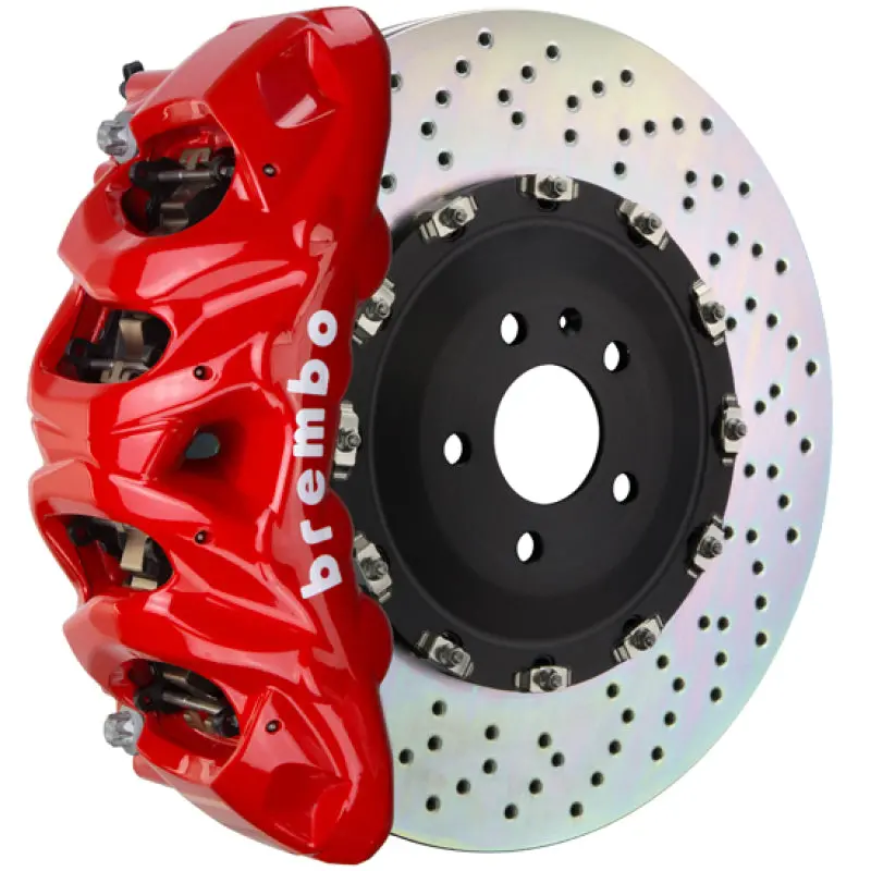 Brembo Gt Big Brake Kit For 2021+ Ford F-150 (Non-Raptor) – Front, 8-Piston Calipers, Drilled 412X38Mm 2-Piece Rotors – Red Finish 1