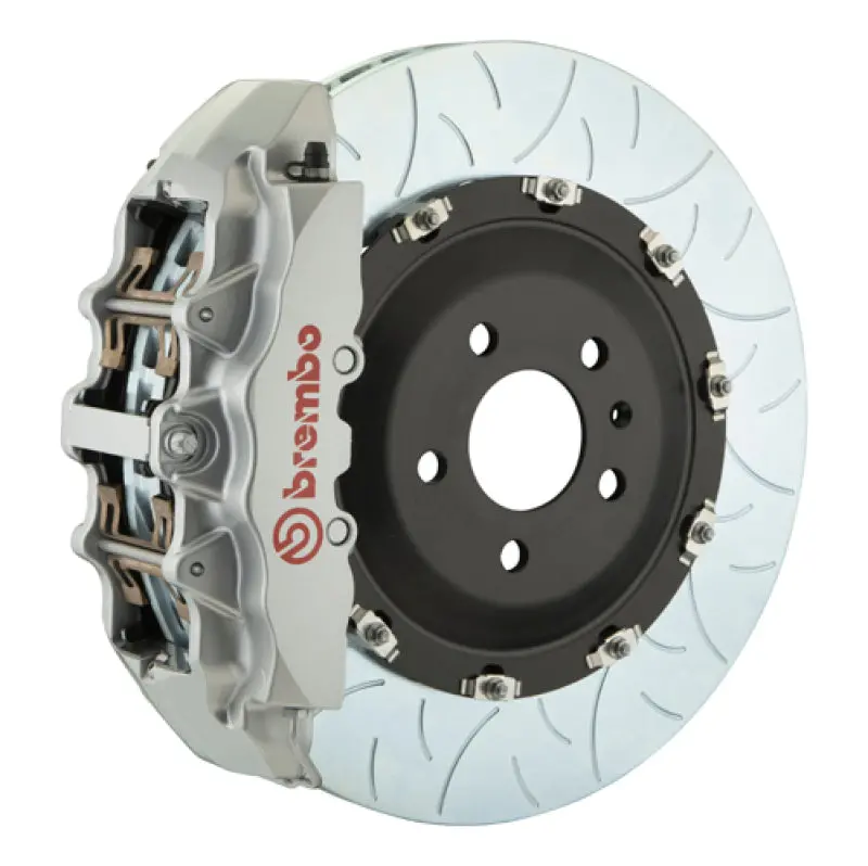 Brembo Gt Front Big Brake Kit For 2013–2015 Audi Rs5 – 380X34Mm Slotted Two-Piece Rotors, Silver 6-Piston Calipers 1