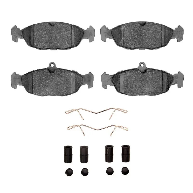 R1 Semi-Metallic Front & Rear Brake Pad & Hardware Kit For 1995–1999 Chevrolet Tigra (Mexico) 1
