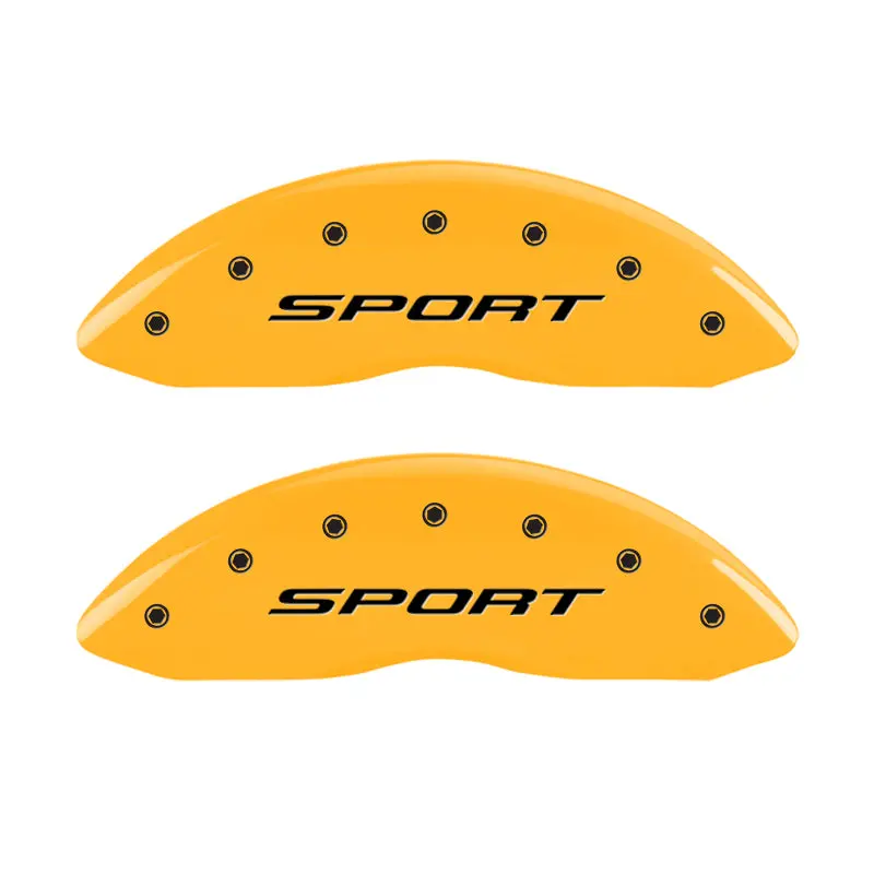 Mgp Engraved 4-Piston Caliper Covers For 2015–2017 Ford Fusion – Yellow Accent On Black Charcoal Finish 2