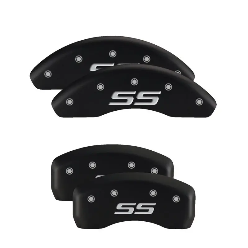 Mgp Engraved Front-Only Caliper Cover Set For Sonic — Two-Piece, Sonic Black Finish With Silver Chrome Highlights 1