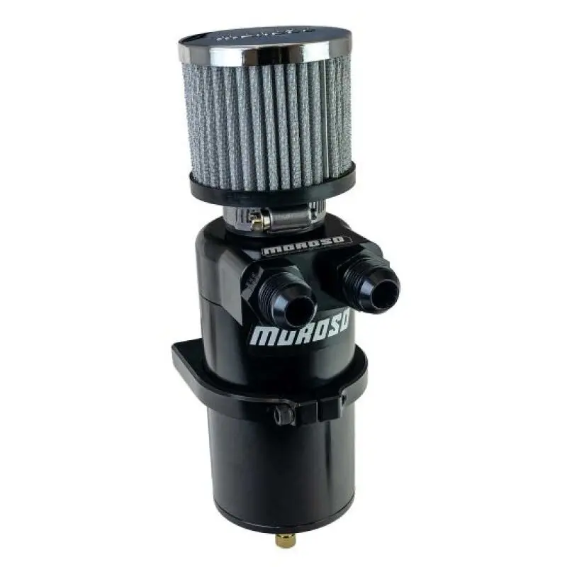 Moroso Billet Aluminum Dual -10An Inlet Breather Tank And Catch Can – Matte Black Finish 1