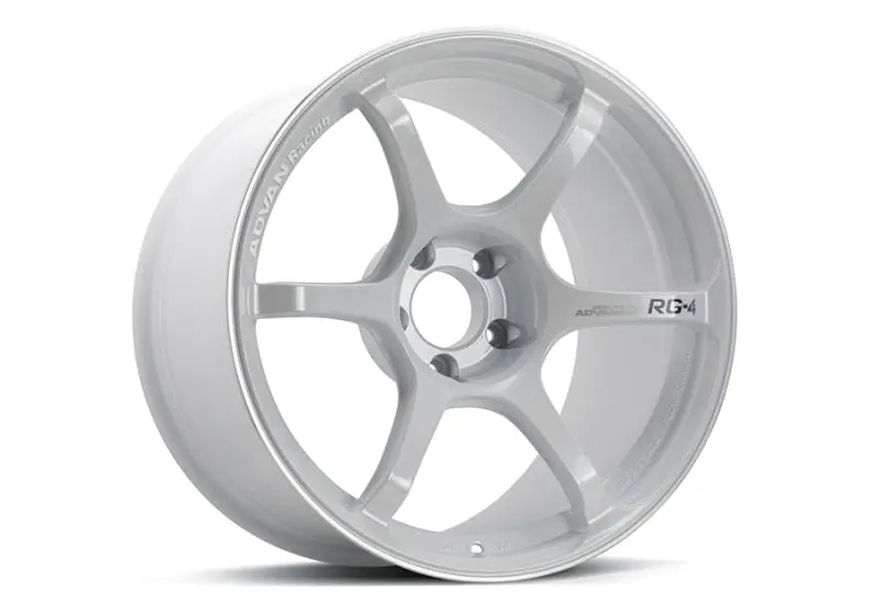 Advan Rg-4 Forged Alloy Wheel – 18X8.5", +37 Offset, 5X114.3, Racing White Metallic Finish 1