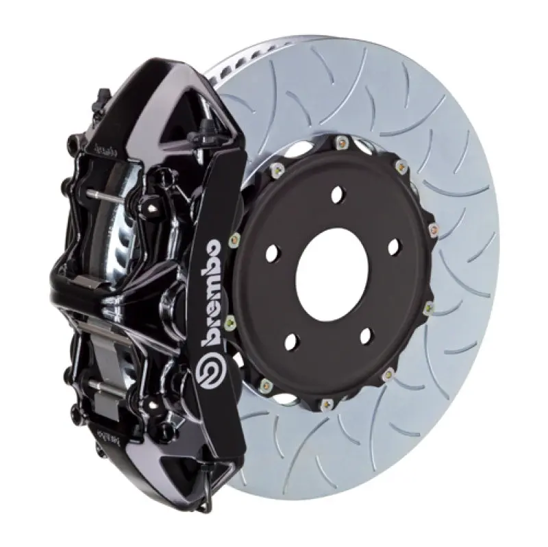 Brembo 99-07 Evo Vi/Vii/Viii/Ixfront Gt Bbk 6 Piston Cast 350X34 2Pc Rotor Slotted Type3-Black 1