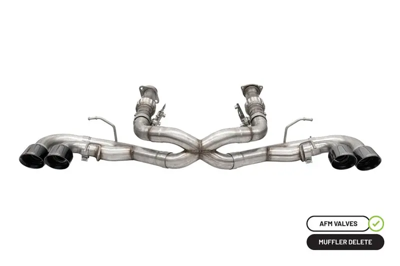 Corsa 2020 Corvette C8 3In Xtreme Cat-Back Exhaust 4.5In Blk Quad Tips - Integrates Stock Afm Valve 1