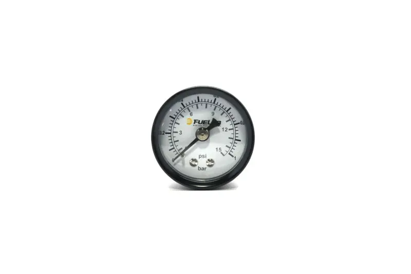 Fuelab 1.5-Inch Carburetor Fuel Pressure Gauge – 0–15 Psi Range With Dual Bar/Psi Scale 1