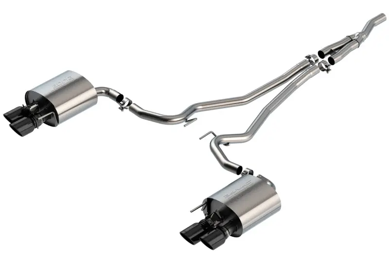 Borla S-Type Valved Exhaust System For 2019–2020 Ford Mustang Ecoboost 2.3L – 2.25-Inch Diameter With Black Chrome Tips 1