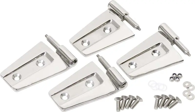 Kentrol Polished Silver Door Hinge Set For 2007–2018 Jeep Wrangler Jk (2-Door, 4-Piece) 1