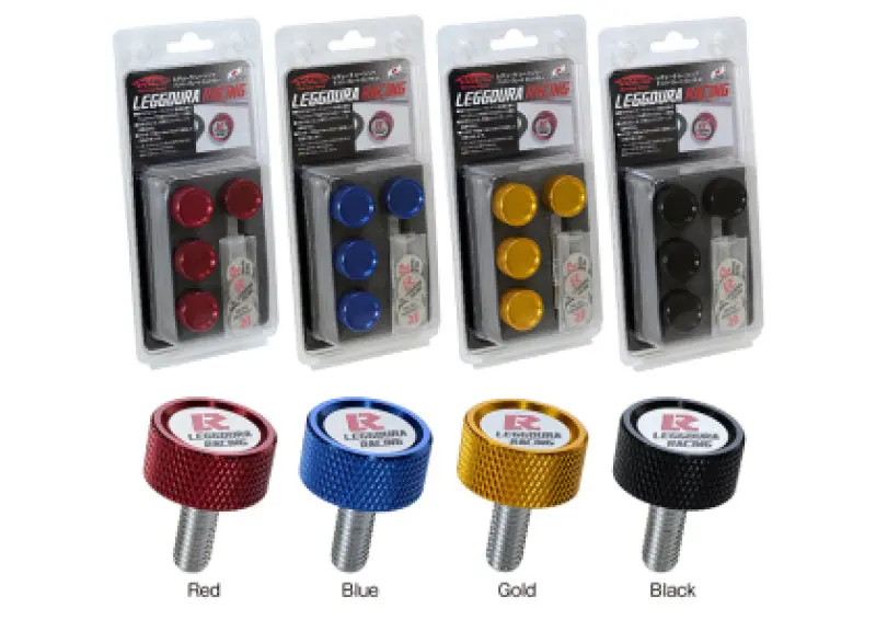 Project Kics Leggdura Black Racing Number Plate Lock Bolt Set 1