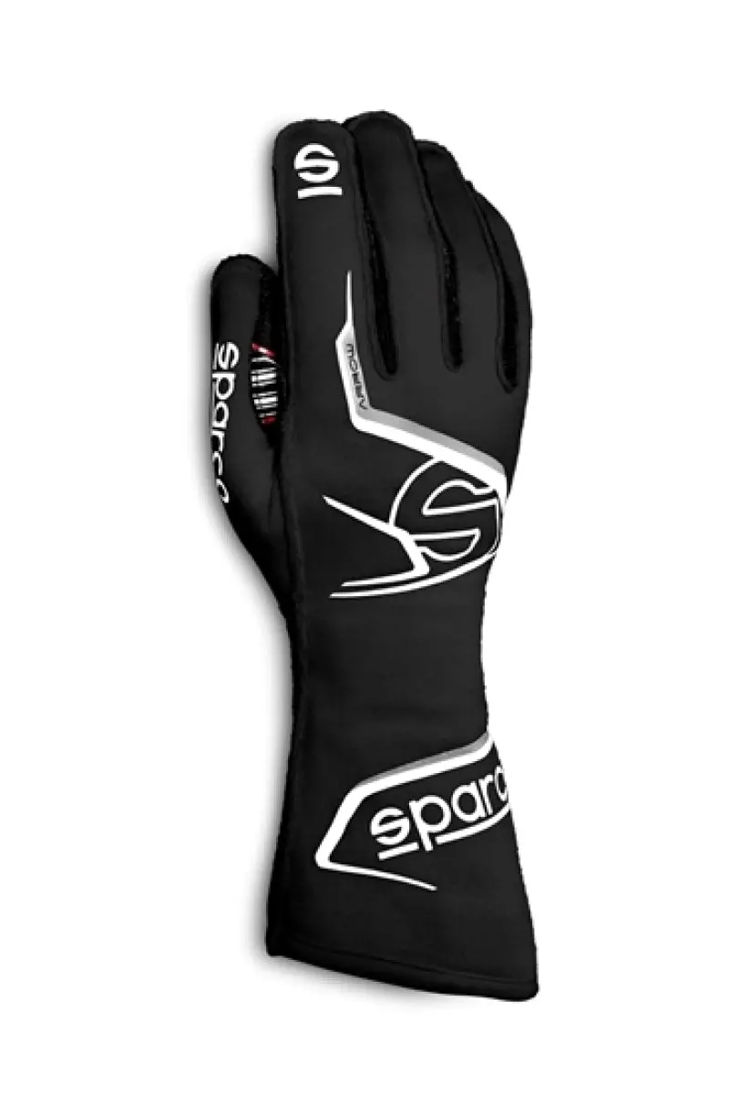 Sparco Arrow 07 Racing Gloves — Black And White Design 1