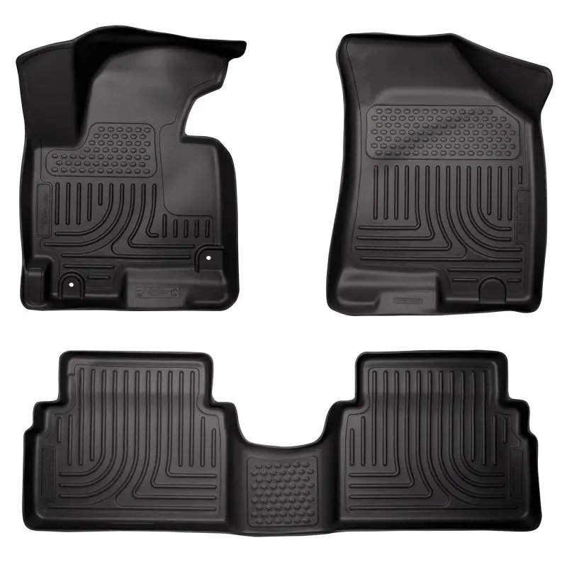 Husky Liners Weatherbeater Floor Liner Combo For 2014 Hyundai Tucson – Front & Second Row, Black With Retention Hooks 1