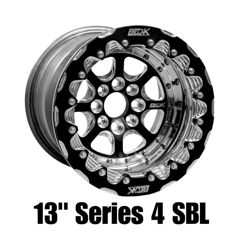 Belak Series 4 Non-Beadlock Wheel – 13X9In, 5X100 Bolt Pattern, 5In Backspace, High-Pad Black Finish 1