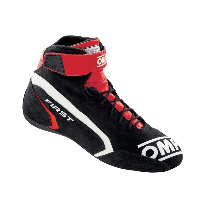 Omp First Racing Shoes — Fia 8856-2018 Certified, Red/Black Colorway, Size 42 1